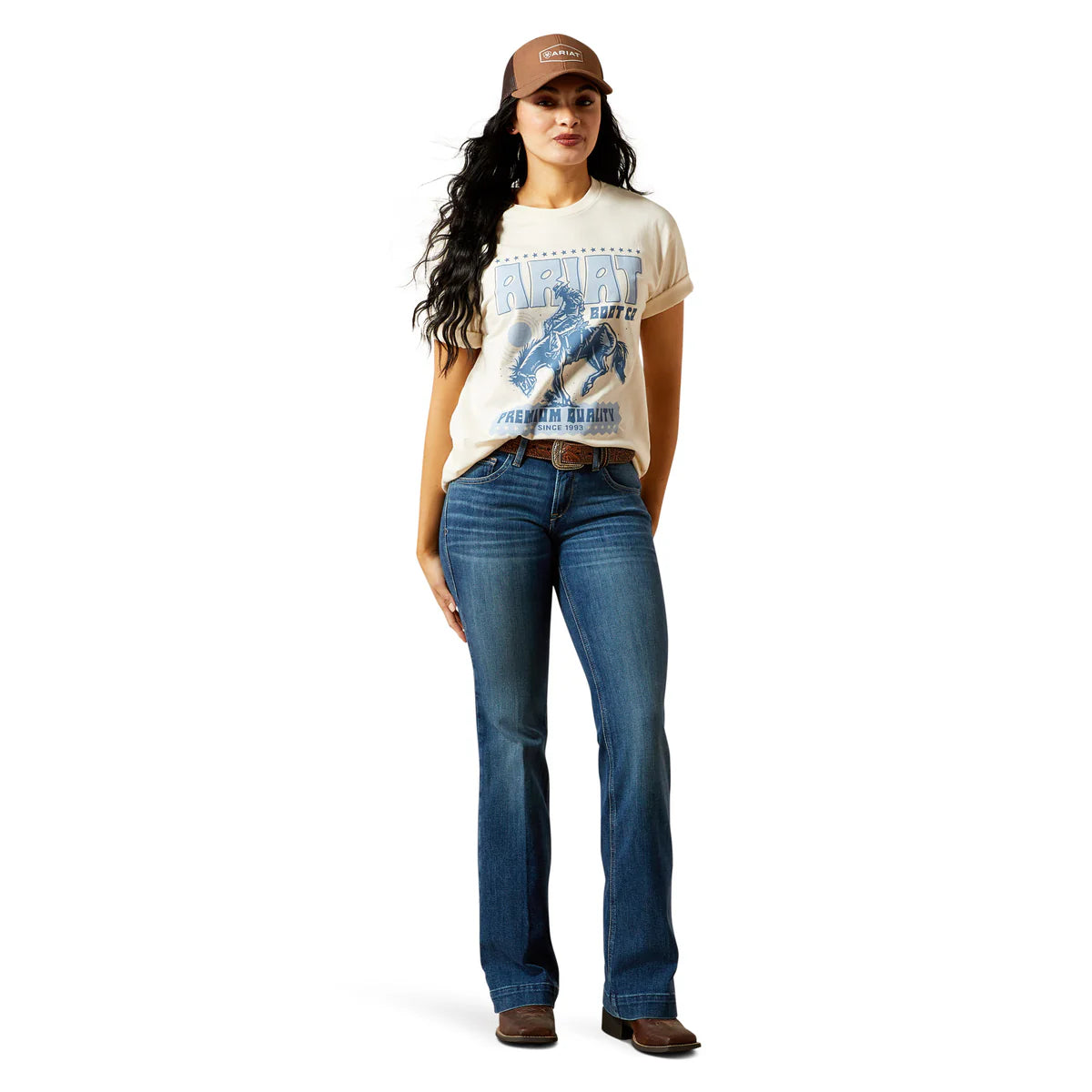 Ariat Wms Retro Block Poster SS Tee Natural