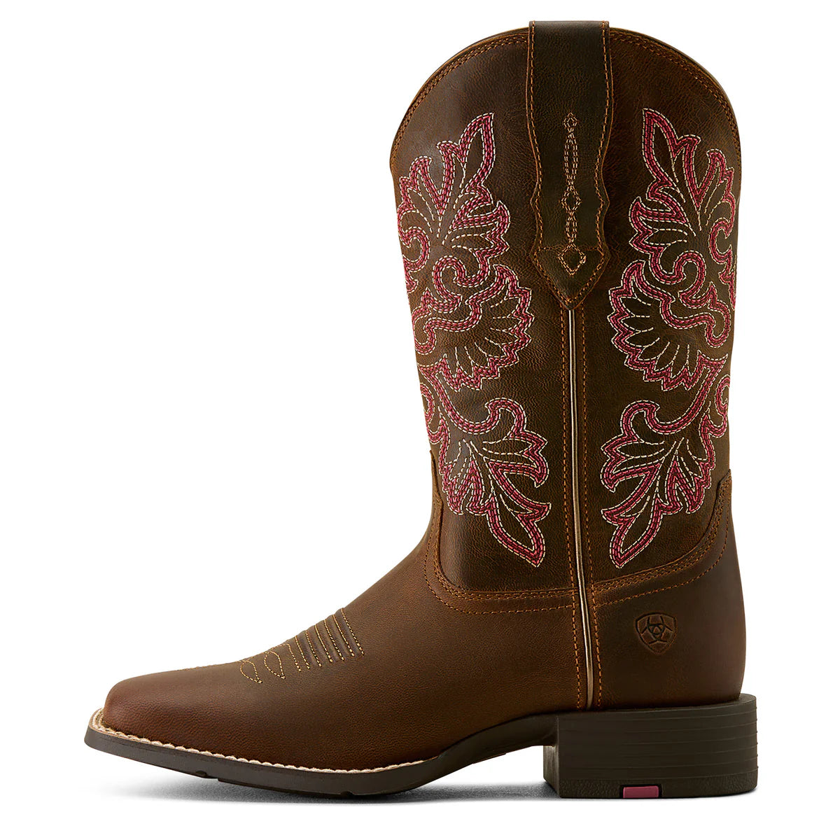 Ariat Wms Round Up Wide Square Toe Stretchfit Sassy Brown