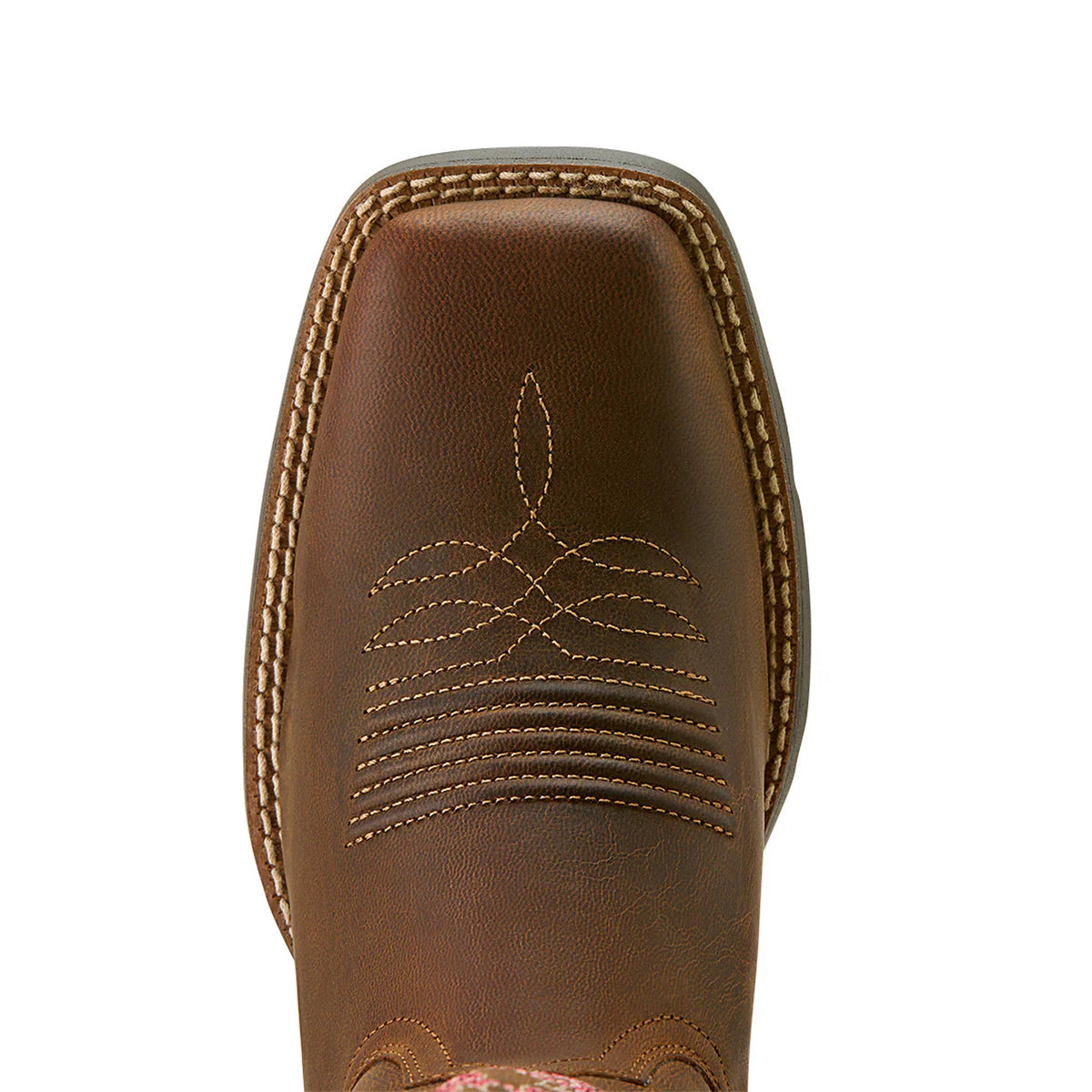 Ariat Wms Round Up Wide Square Toe Stretchfit Sassy Brown