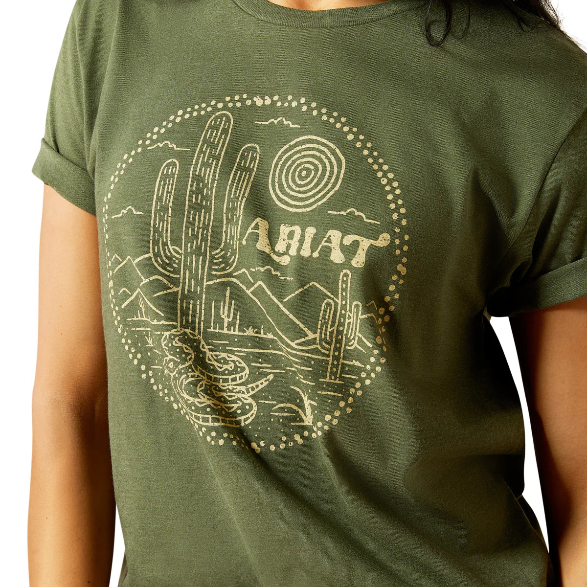 Ariat Wms Desert Snake SS Tee Military Heather - EOFY Sale