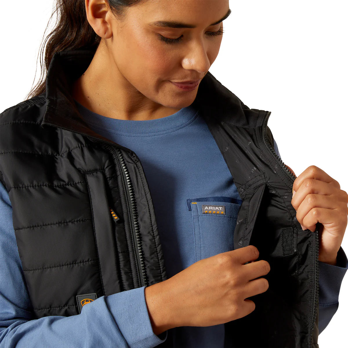 Ariat Wms Rebar Cordura Ripstop Lightweight Insulated Vest Black