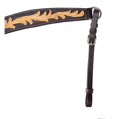 Fort Worth Tooled Leaf Breastcollar Two Tone