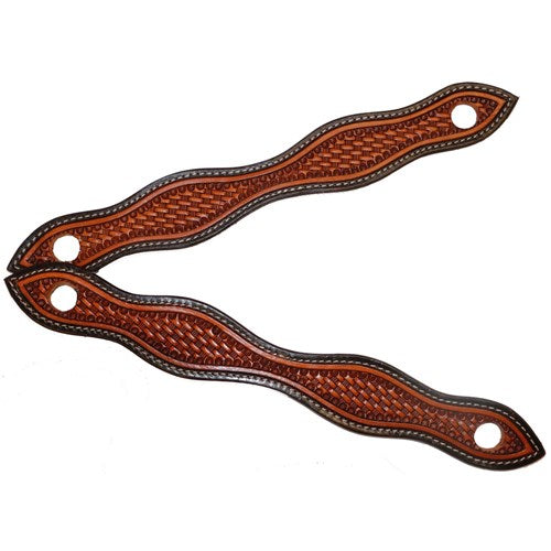 Fort Worth Basket Tooled Slobber Straps Chestnut