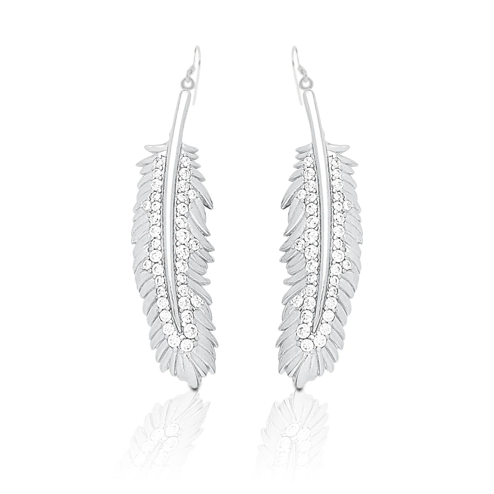 Kelly Herd Earrings Shimmering Feather - Sterling Silver