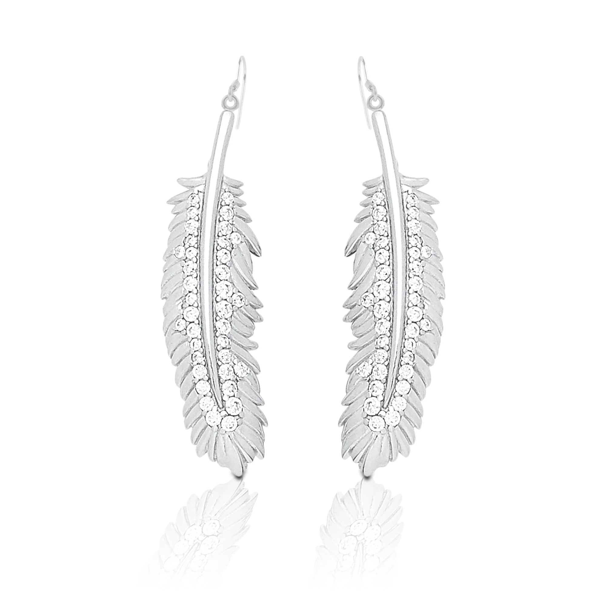 Kelly Herd Earrings Shimmering Feather - Sterling Silver