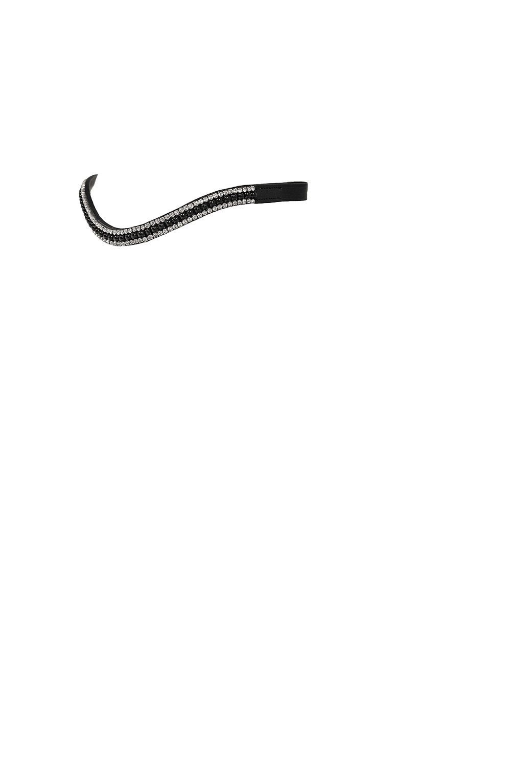 Flexible Fit Black Pearl with Clear Crystal Wave - Black Browband