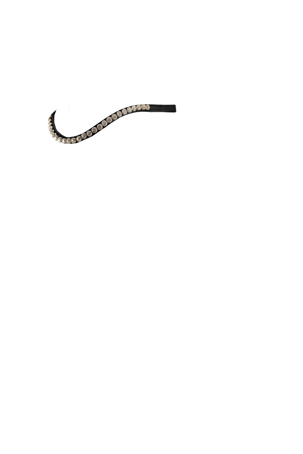 Flexible Fit Single Row Crystal Deep Wave - Black Browband