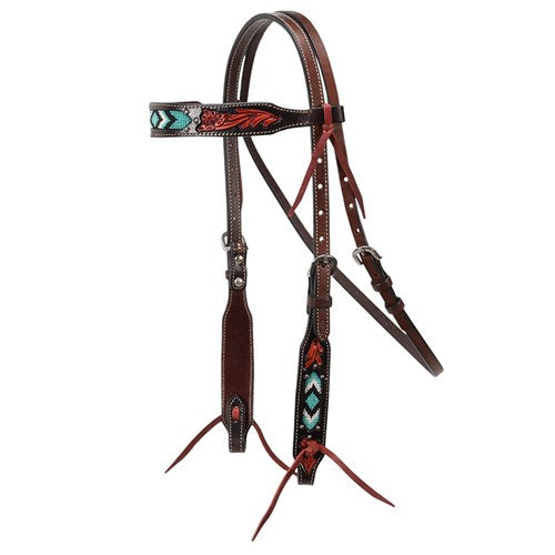 Fort Worth Turquoise Beaded Headstall | HOrse Supplies - BRidles |Saddleworld Ipswich