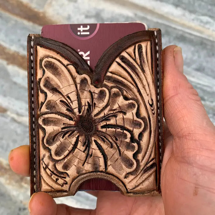 Front Pocket Hand Tooled Leather Wallet Cowgirl Rodeo Western Cowboy | Giftware - Wallet | Saddleworld Ipswich
