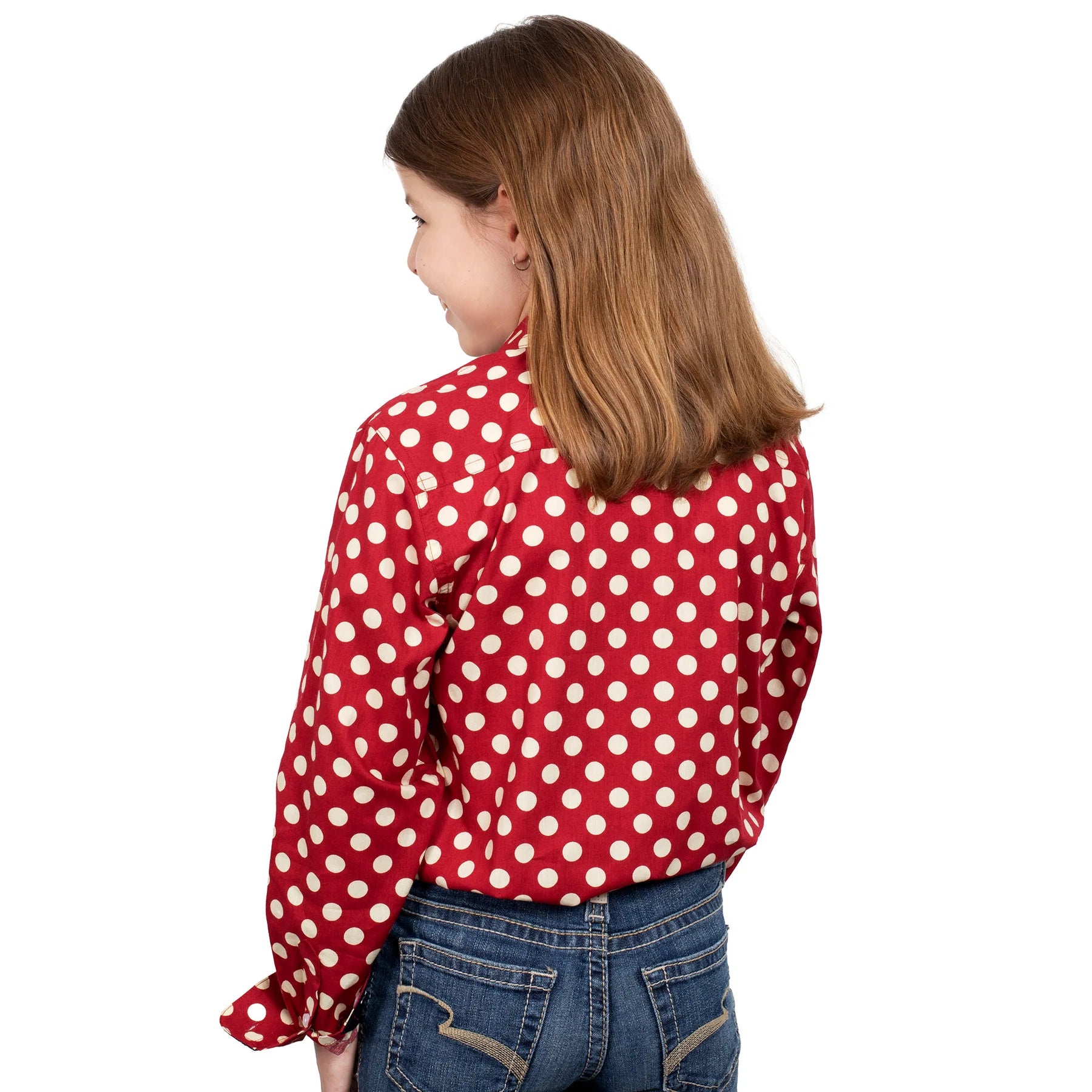 Just Country Gls Harper Half Button Print Workshirt Crimson Spots