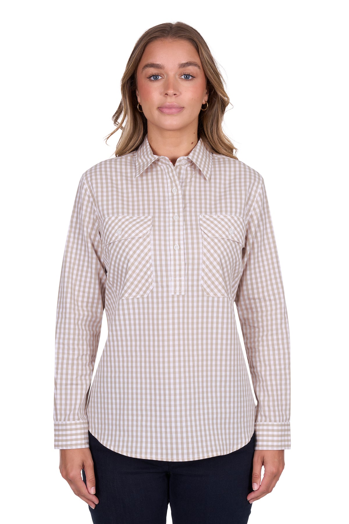 Hard Slog Wmns Sara 1/2 Plkt LS Shirt