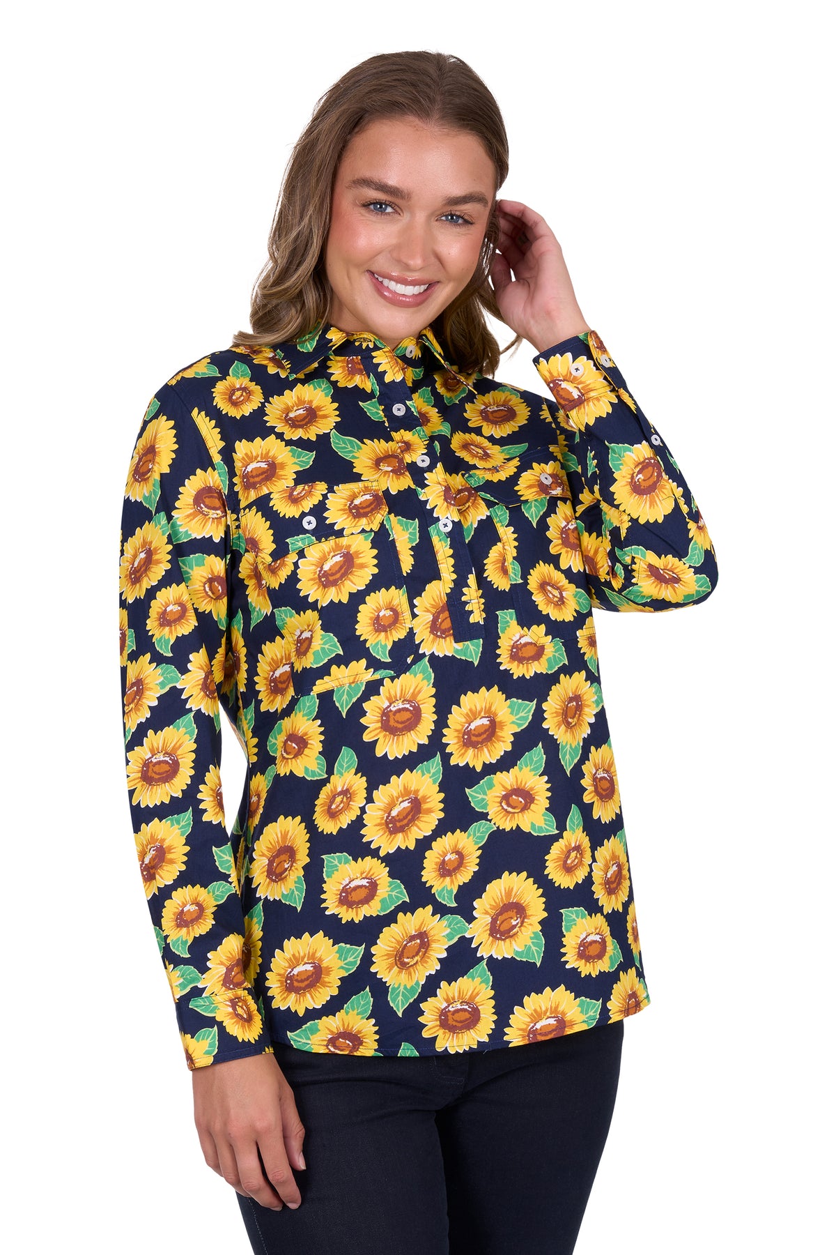 Hard Slog Wmns Ally 1/2 Plkt LS Shirt - EOFY Sale
