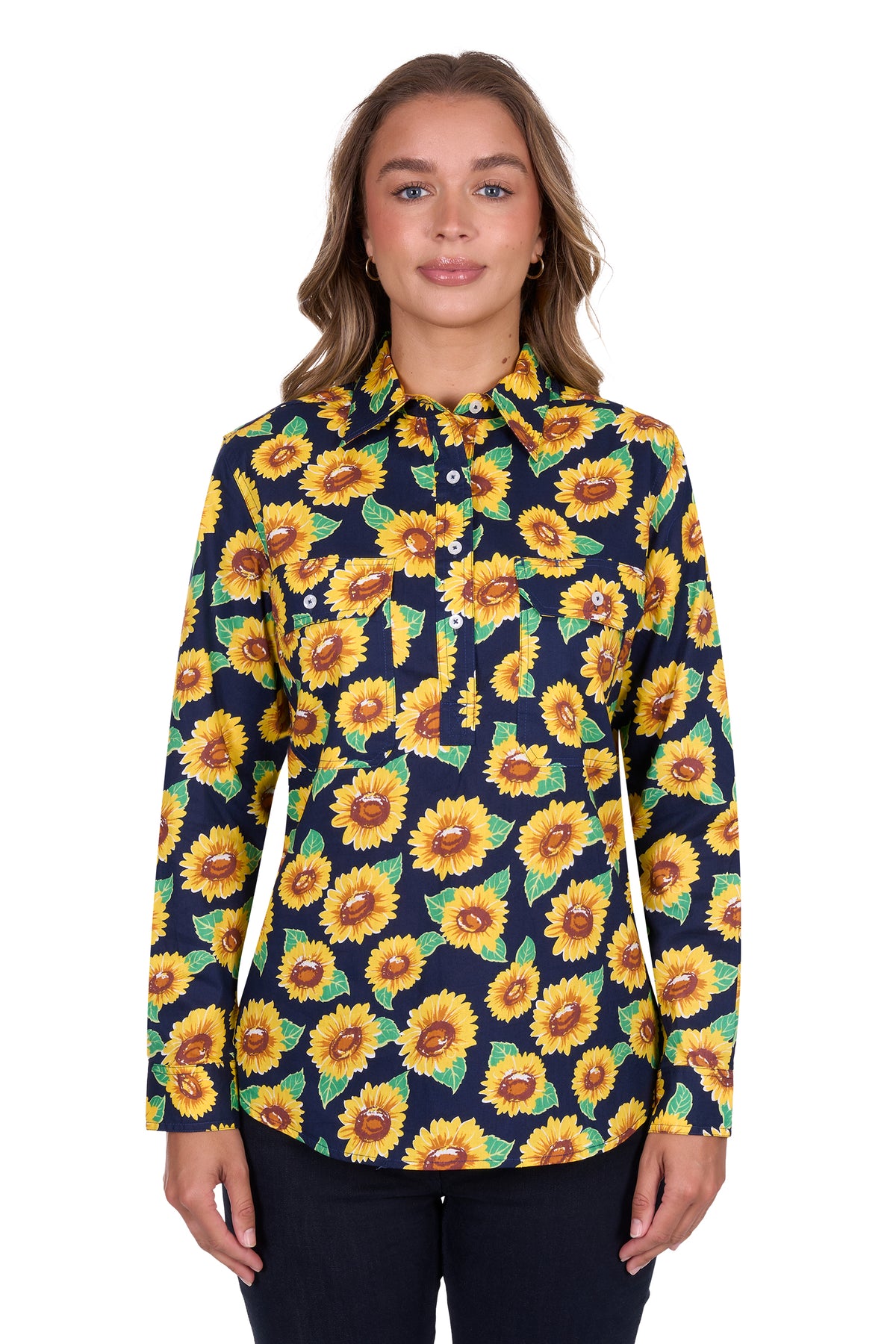 Hard Slog Wmns Ally 1/2 Plkt LS Shirt - EOFY Sale