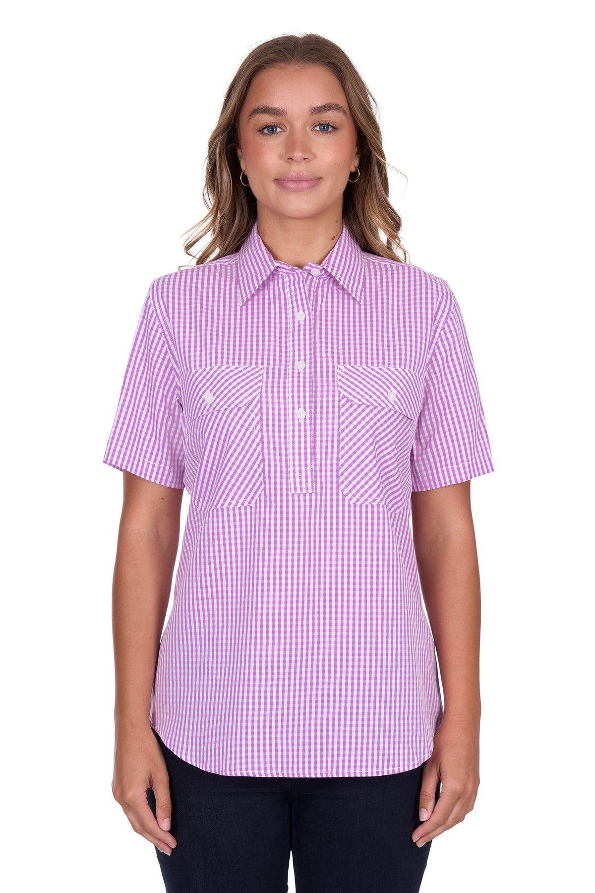 Hard Slog Wmns Grace 1/2 Plkt SS Shirt - EOFY Sale