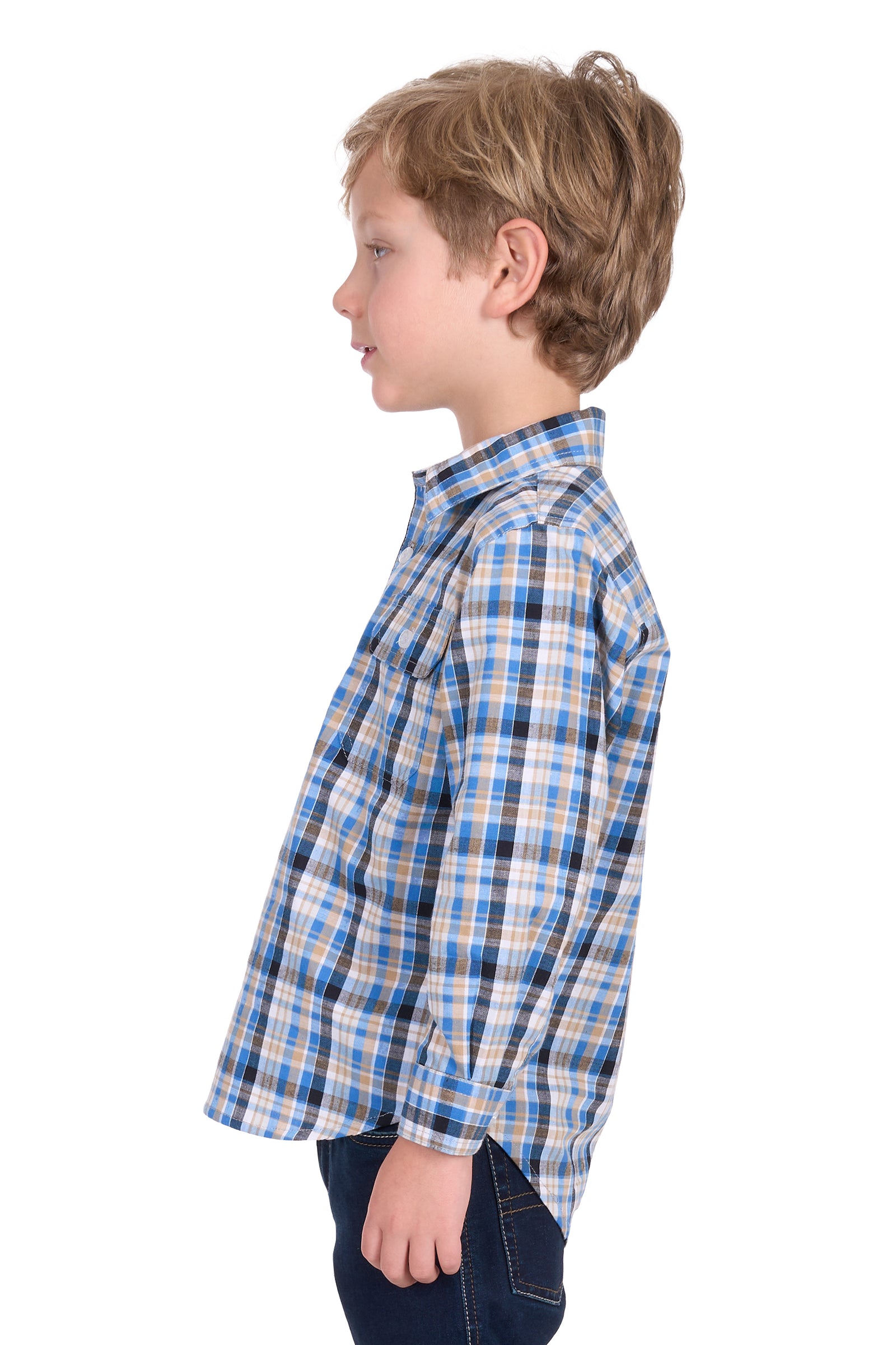 Hard Slog Kids Gibson 1/2 Plkt LS Shirt - EOFY Sale