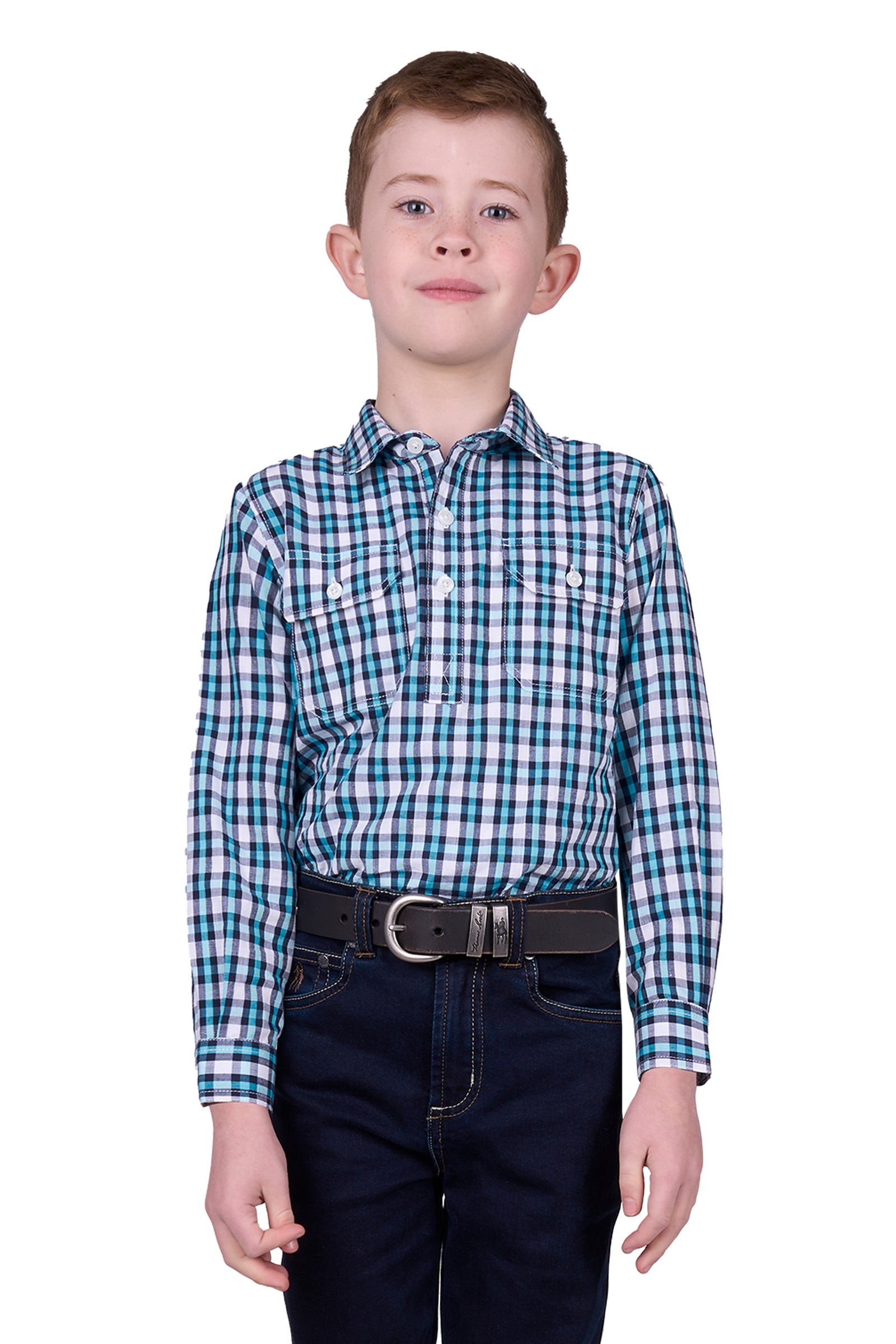 Hard Slog Kids Rui 1/2 Pocket Long Sleeve Shirt - Black Friday Sale