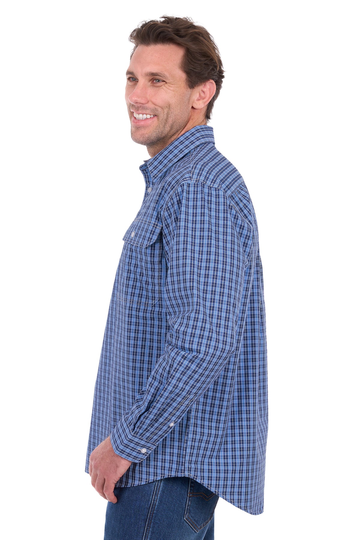 Hard Slog Mens Wyatt 1/2 Plkt LS Shirt
