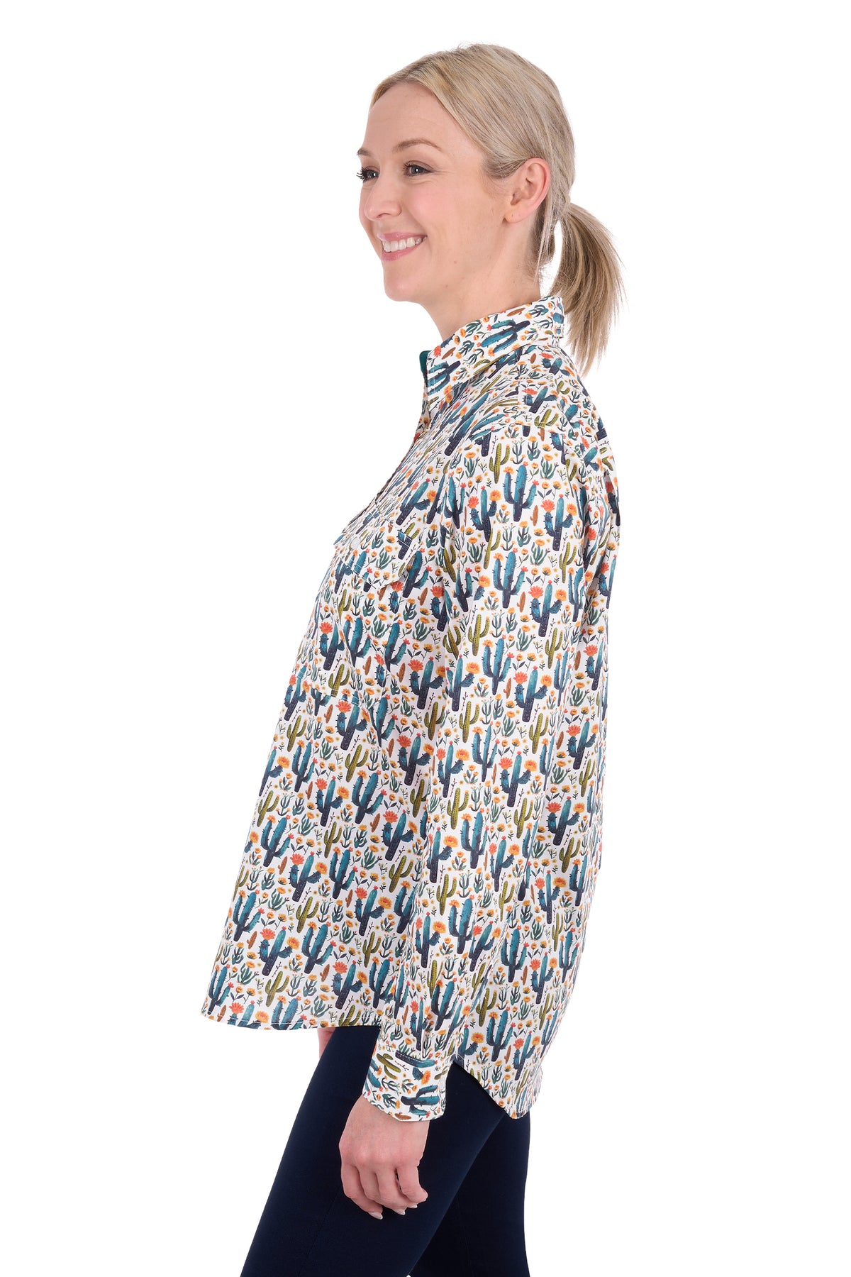 Hard Slog Wms Alba 1/2 Plkt LS Shirt