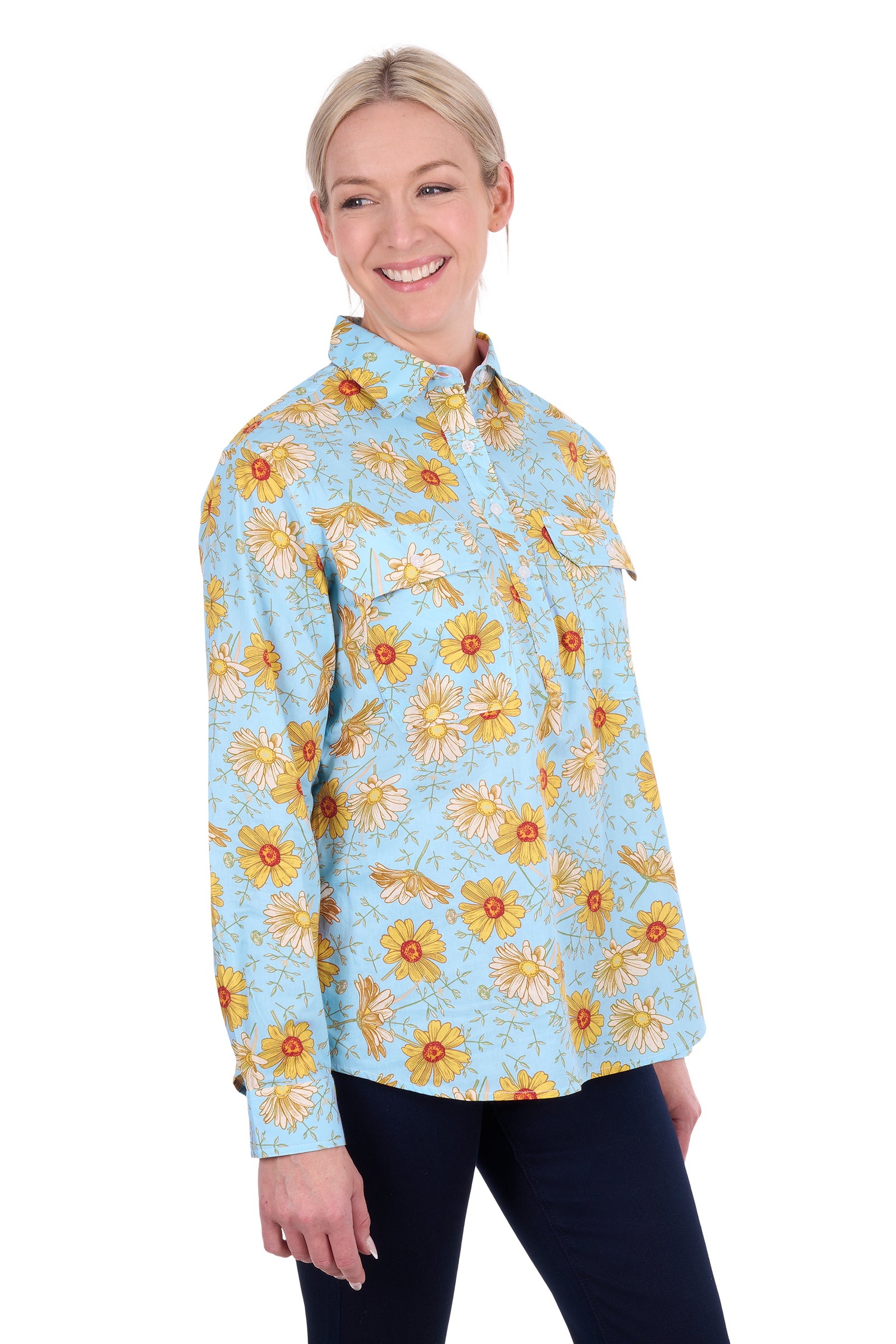 Hard Slog Wms Sunday 1/2 Plkt LS Shirt