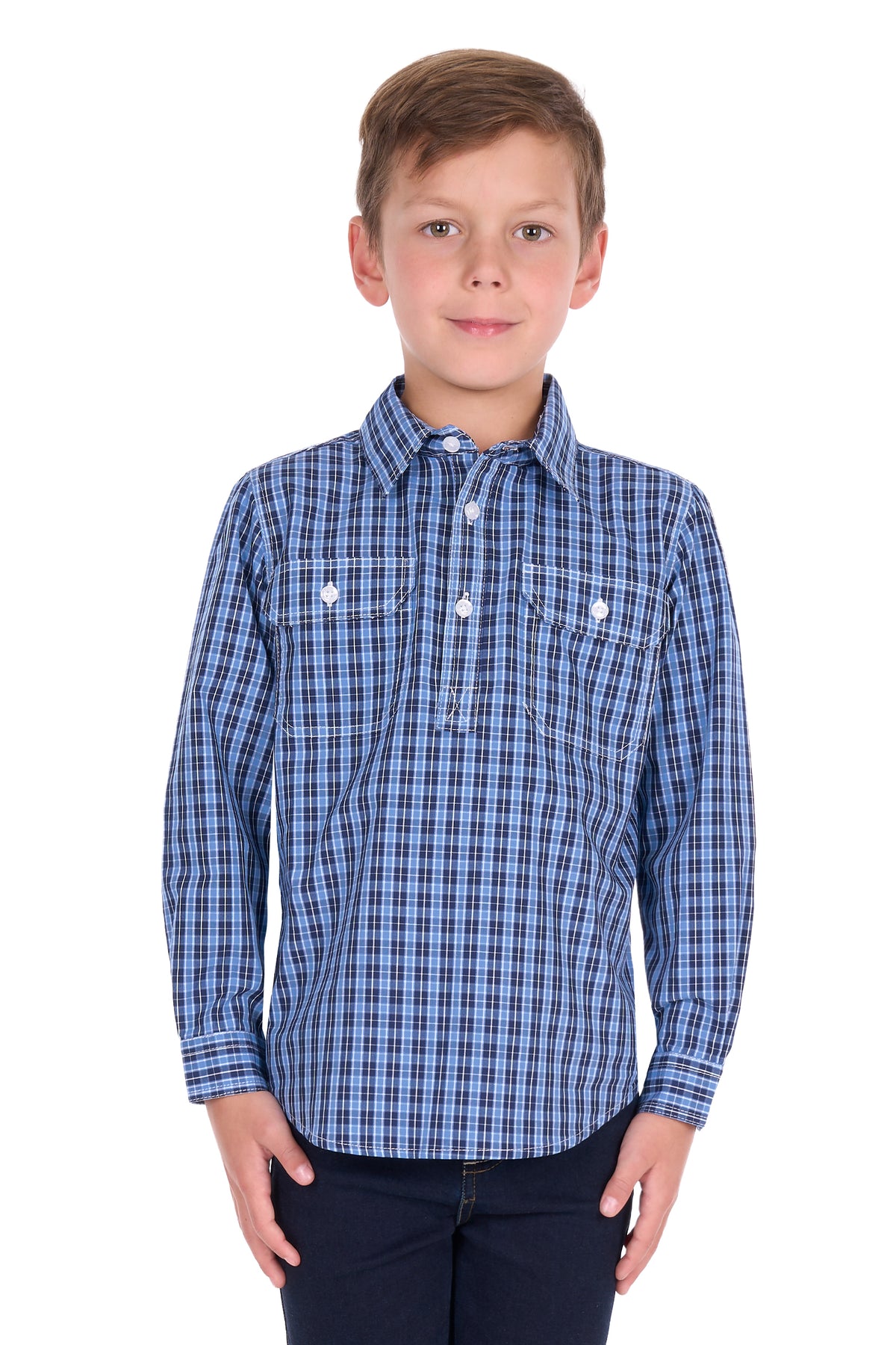 Hard Slog Kids Wyatt 1/2 Plkt LS Shirt