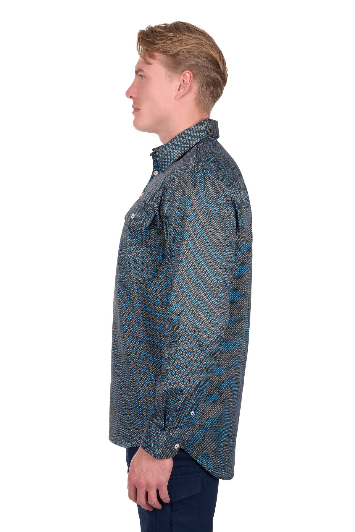 Hard Slog Mens Blake Half Button Long Sleeve Shirt