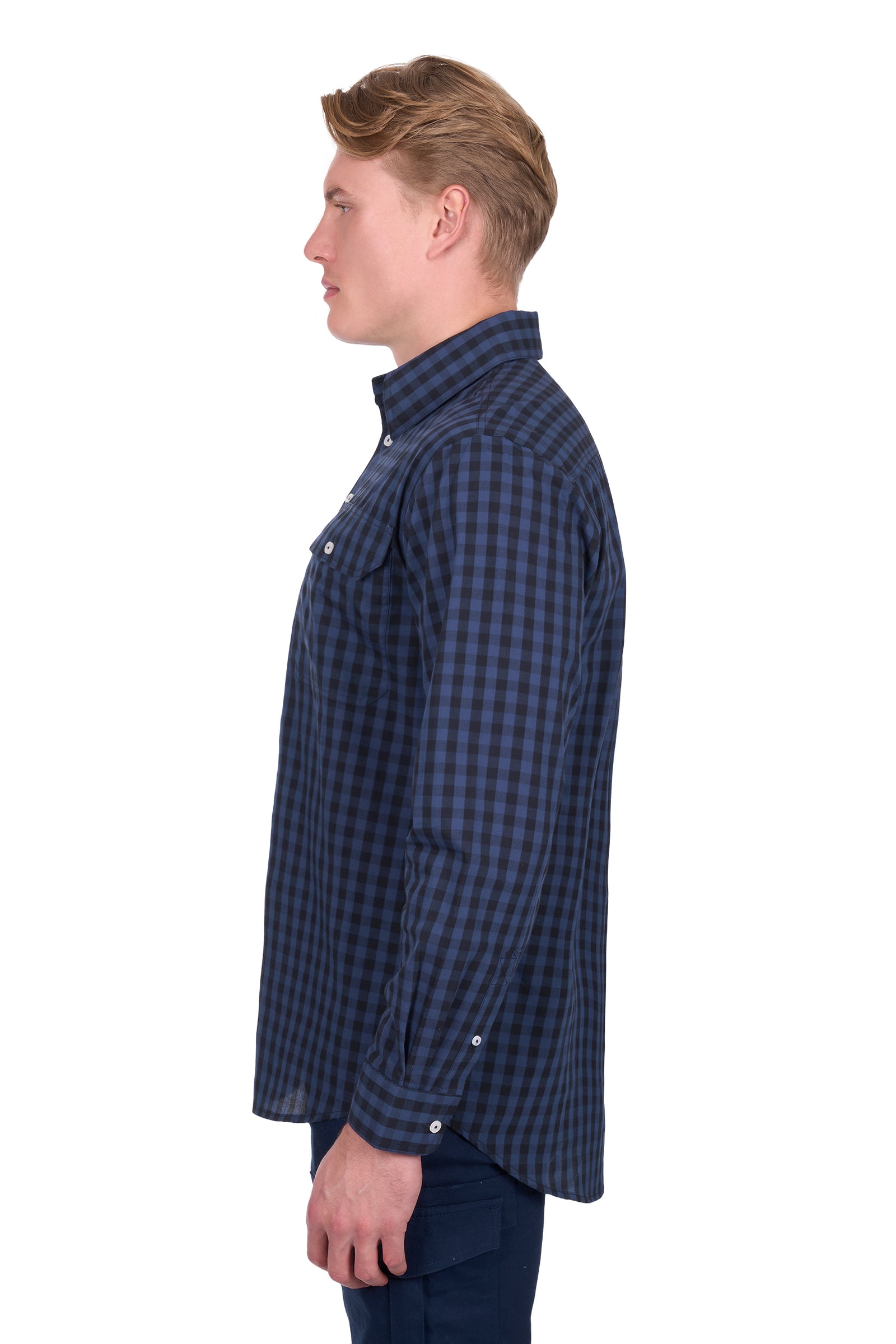 Hard Slog Mens Nash Half Button Long Sleeve Shirt