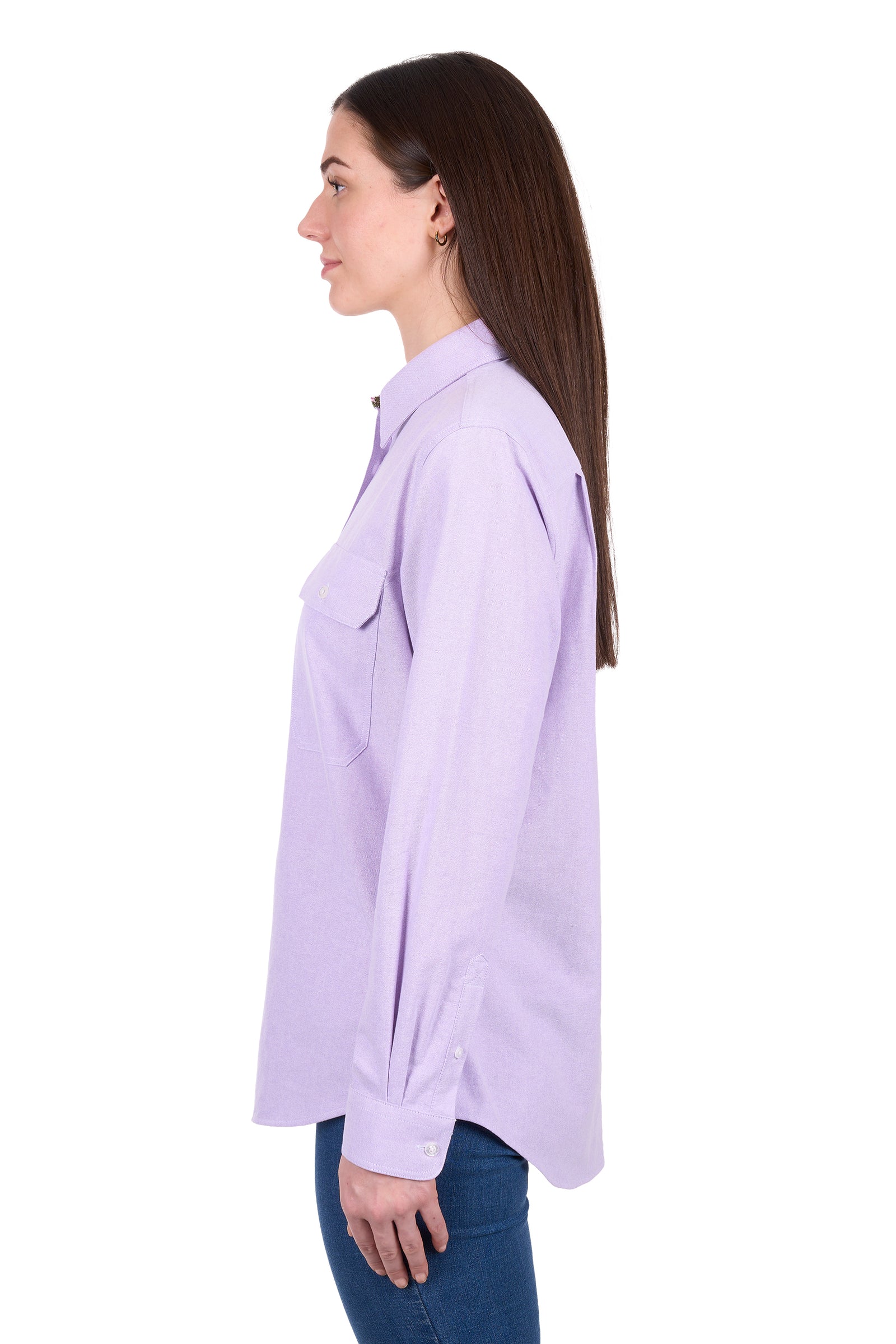 Hard Slog Wmns Ginny Half Button Long Sleeve Shirt