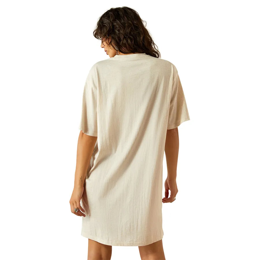 Ariat Wms Wild Cowgirl SS Tee Dress Oatmeal Heather