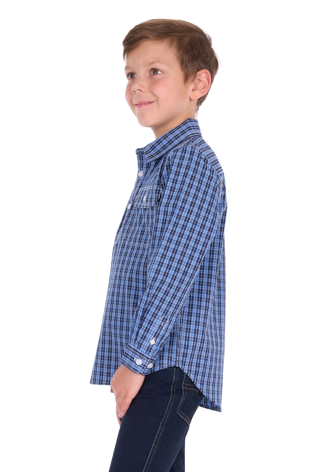 Hard Slog Kids Wyatt 1/2 Plkt LS Shirt | Country Clothing - Ladies Shirt | Saddleworld ipswich