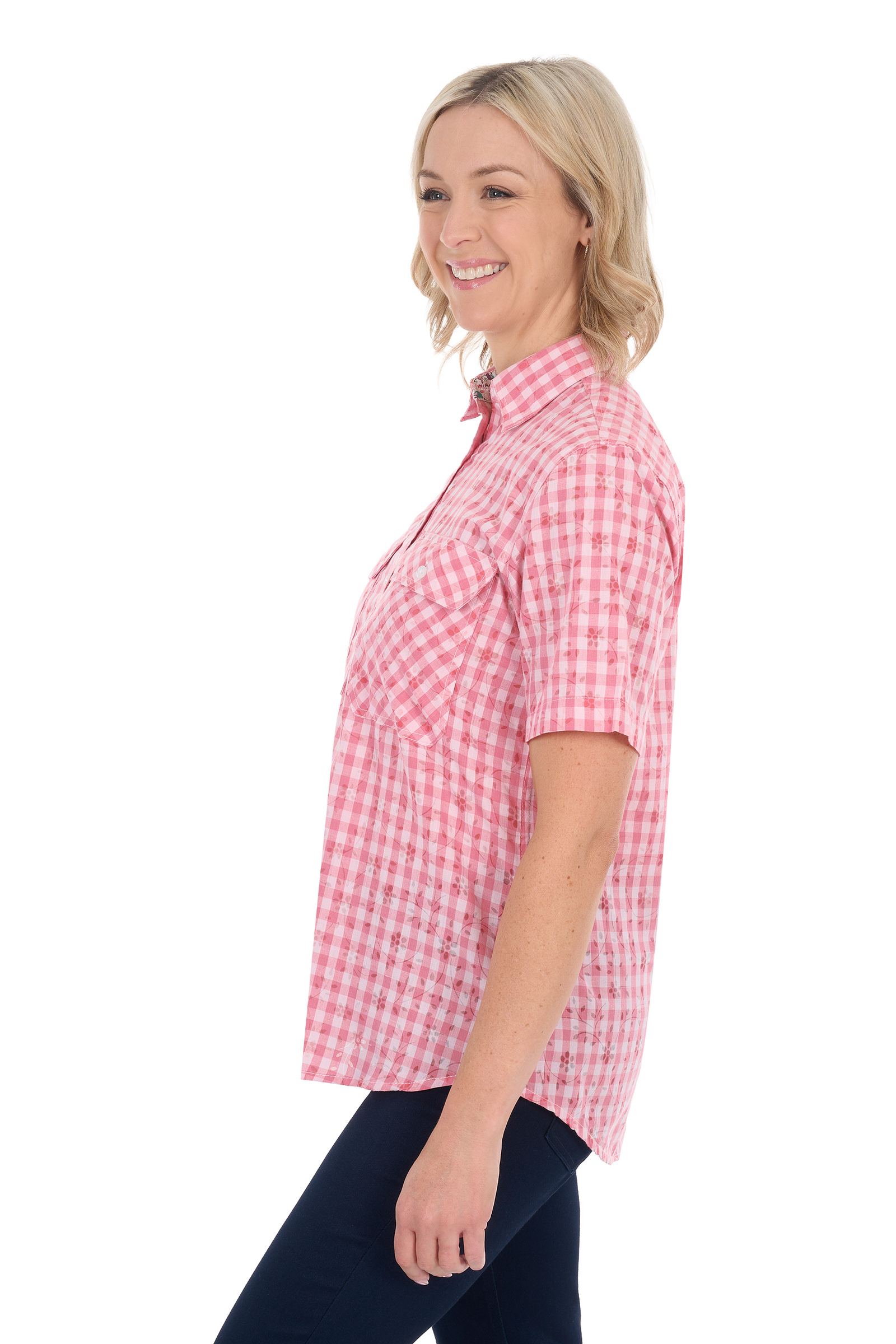 Hard Slog Wms Racquel 1/2 Plkt SS Shirt