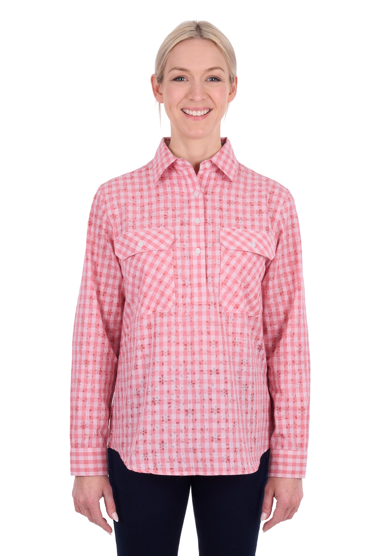 Hard Slog Wms Raquel 1/2 Plkt LS Shirt | Country Clothing - Ladies Shirt | Saddleworld Ipswich
