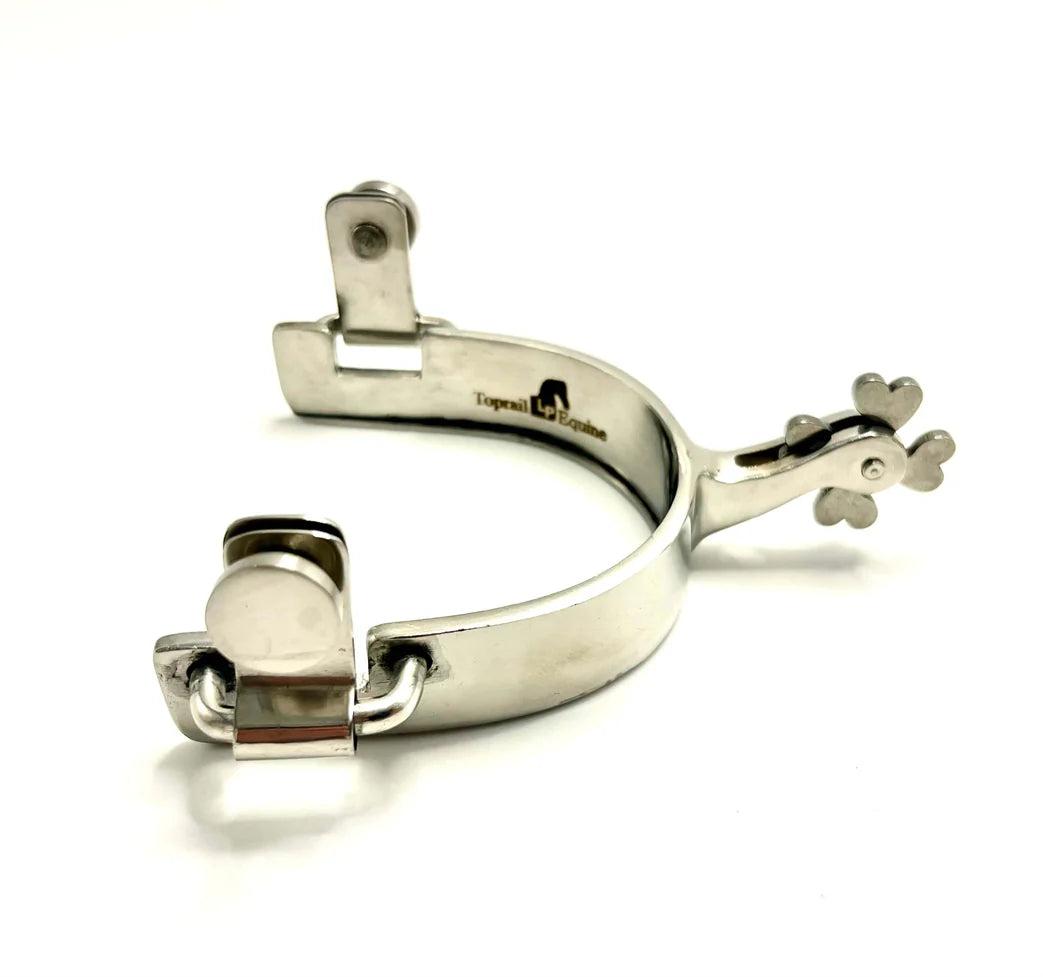 Ladies Short Shank Show Spur with Lip and Heart Rowel