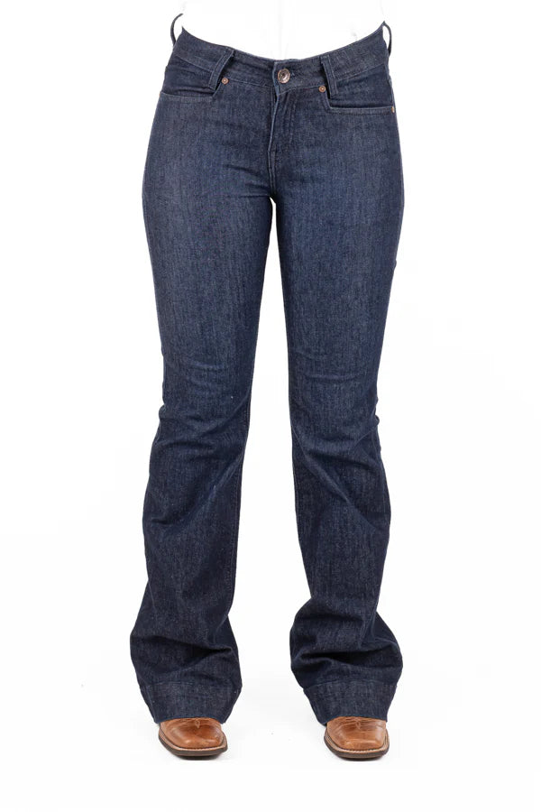 Hitchley and Harrow Dress Trouser Nashville Dark Denim with Dark Stitch | Country Clothing - Ladies Jeans | Saddleworld Ipswich
