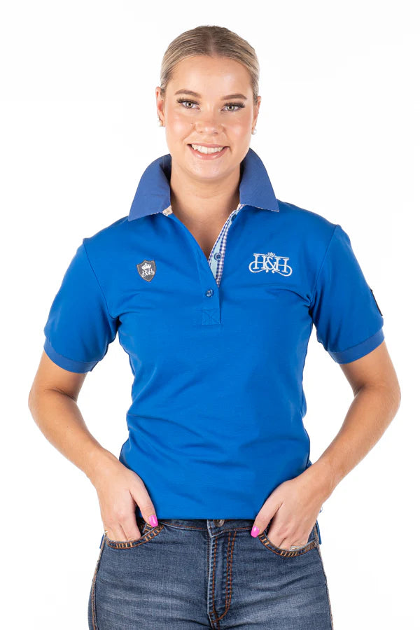 Hitchley and Harrow Fitted Polo - Cobalt Blue | COuntry Clothing - Ladies Polo | Saddleworld Ipswich