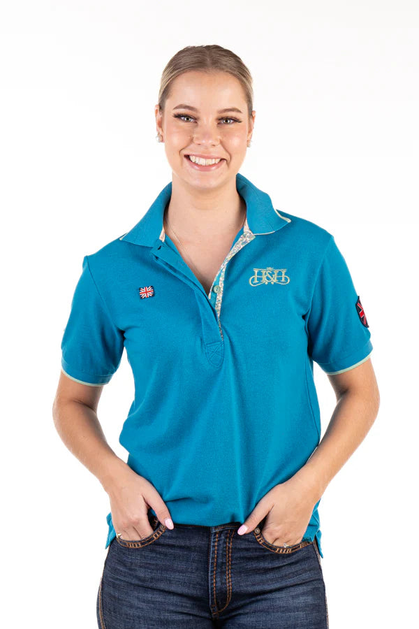 Hitchley and Harrow Loose Fit Polo - Turquoise | Country Clothing - Ladies Polo | Saddleworld Ipswich