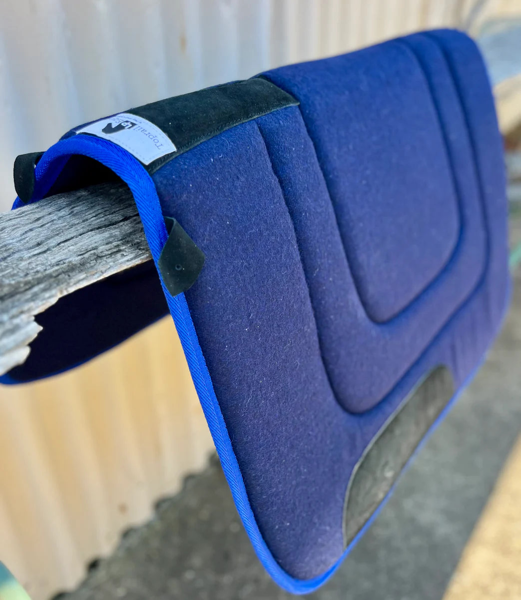 Toprail Equine Wool Saddle Blanket Kersey Navy