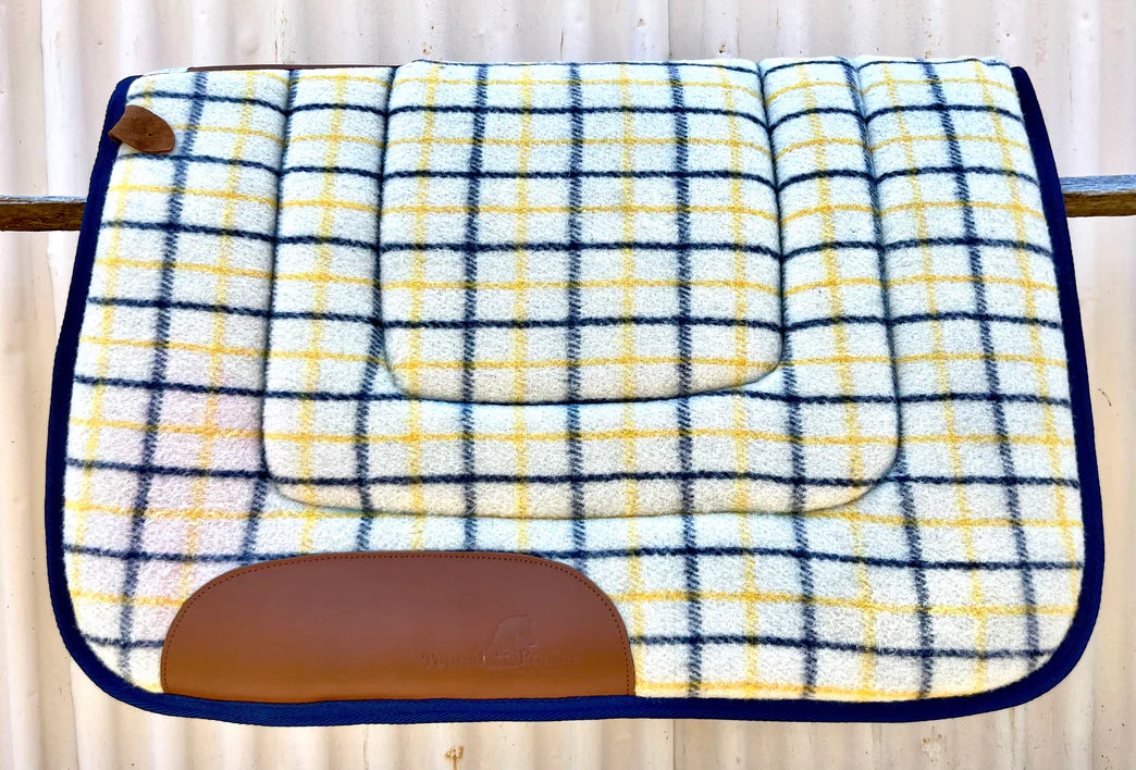 Toprail Kersey Wool Saddle Pad with Checkered Design