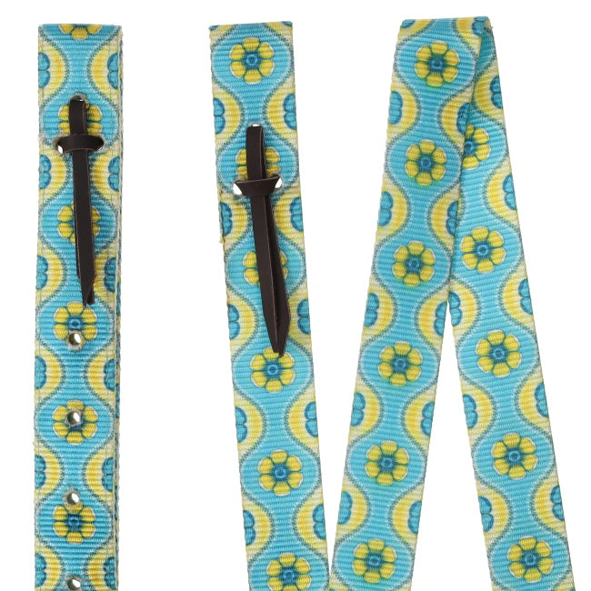 Showman Wildflower Breeze Nylon Tie Strap and Off Billet Set