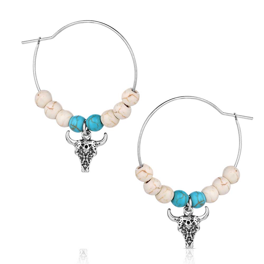 Ivory Skies Beaded Hoop Earring | Giftware - Earrings | Saddleworld Ipswich