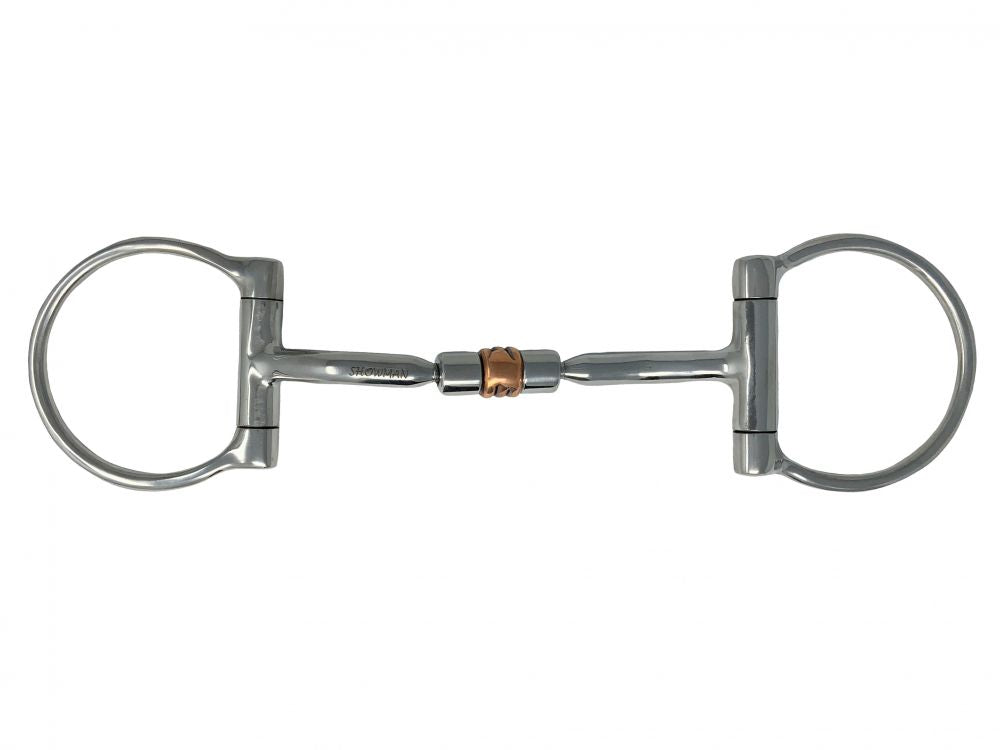 Showman Stainles Steel D Ring Bit with Copper Roller Mouth Centre