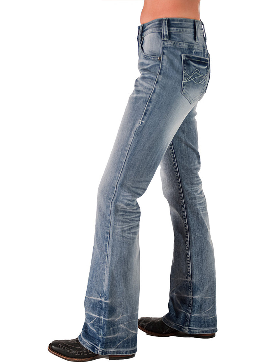 Cowgirl Tuff Light Dont Fence Me In - Light Wash