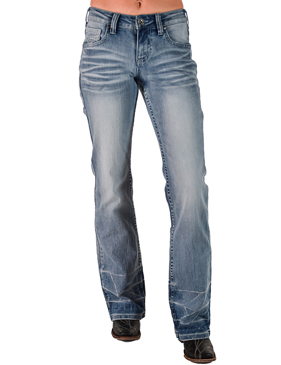 Cowgirl Tuff Light Dont Fence Me In - Light Wash