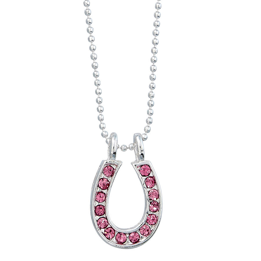 Necklace Pink Rhinestone Horse Shoe