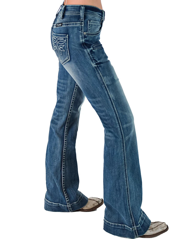 Cowgirl Tuff - Swirl BootStitch Trouser Medium