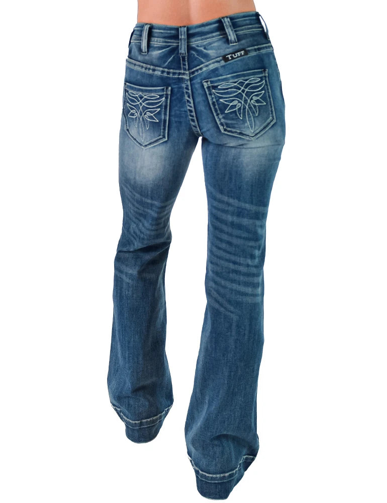 Cowgirl Tuff - Swirl BootStitch Trouser Medium