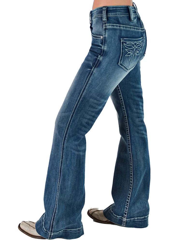 Cowgirl Tuff - Swirl BootStitch Trouser Medium