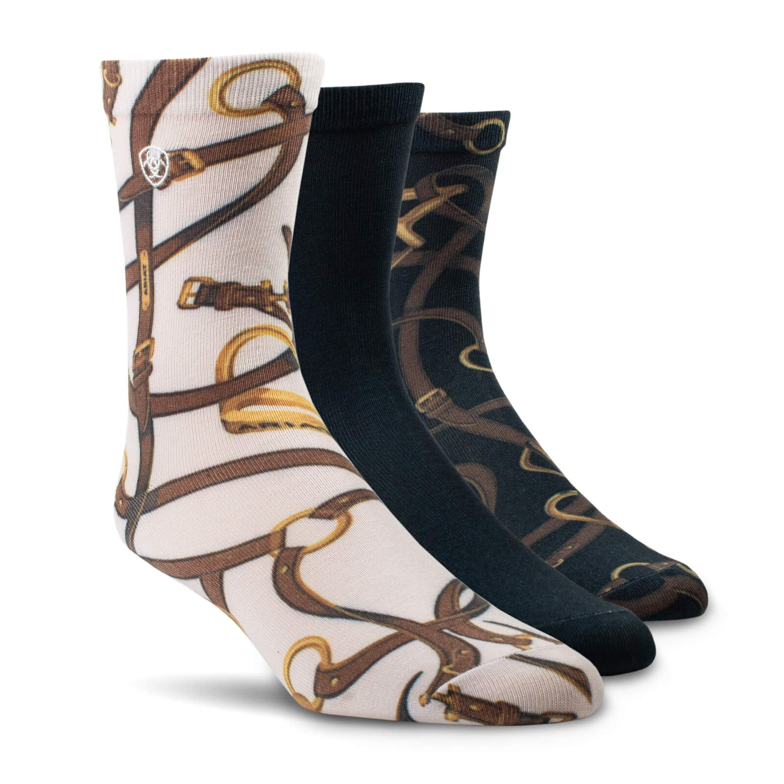 Ariat Wmns Novelty Crew Socks Sea Salt Brindle
