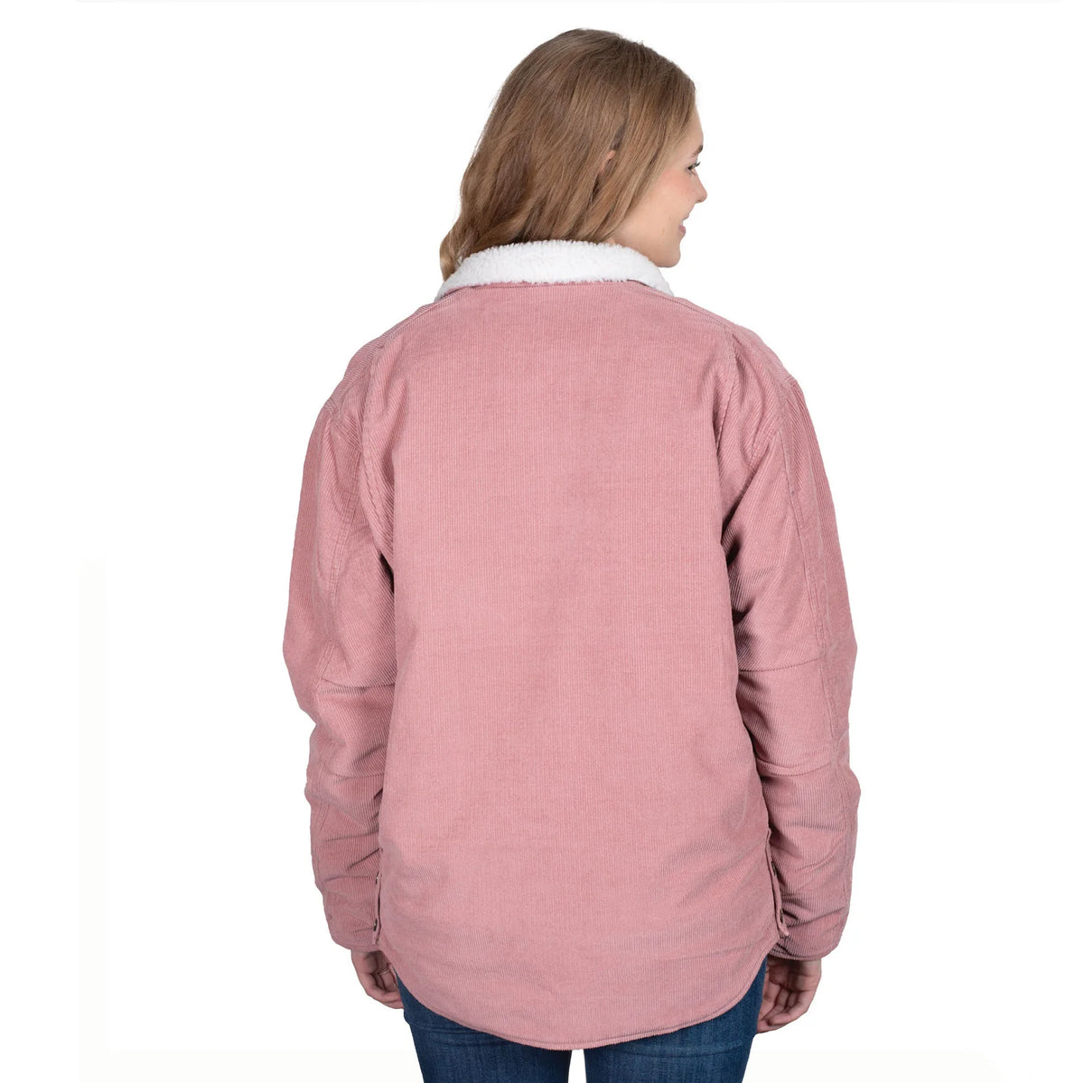Just Country Adults Diamantina Sherpa Corduroy Jacket Dusty Pink | Country Clothing - Ladies Winter | Saddleworld Ipswich