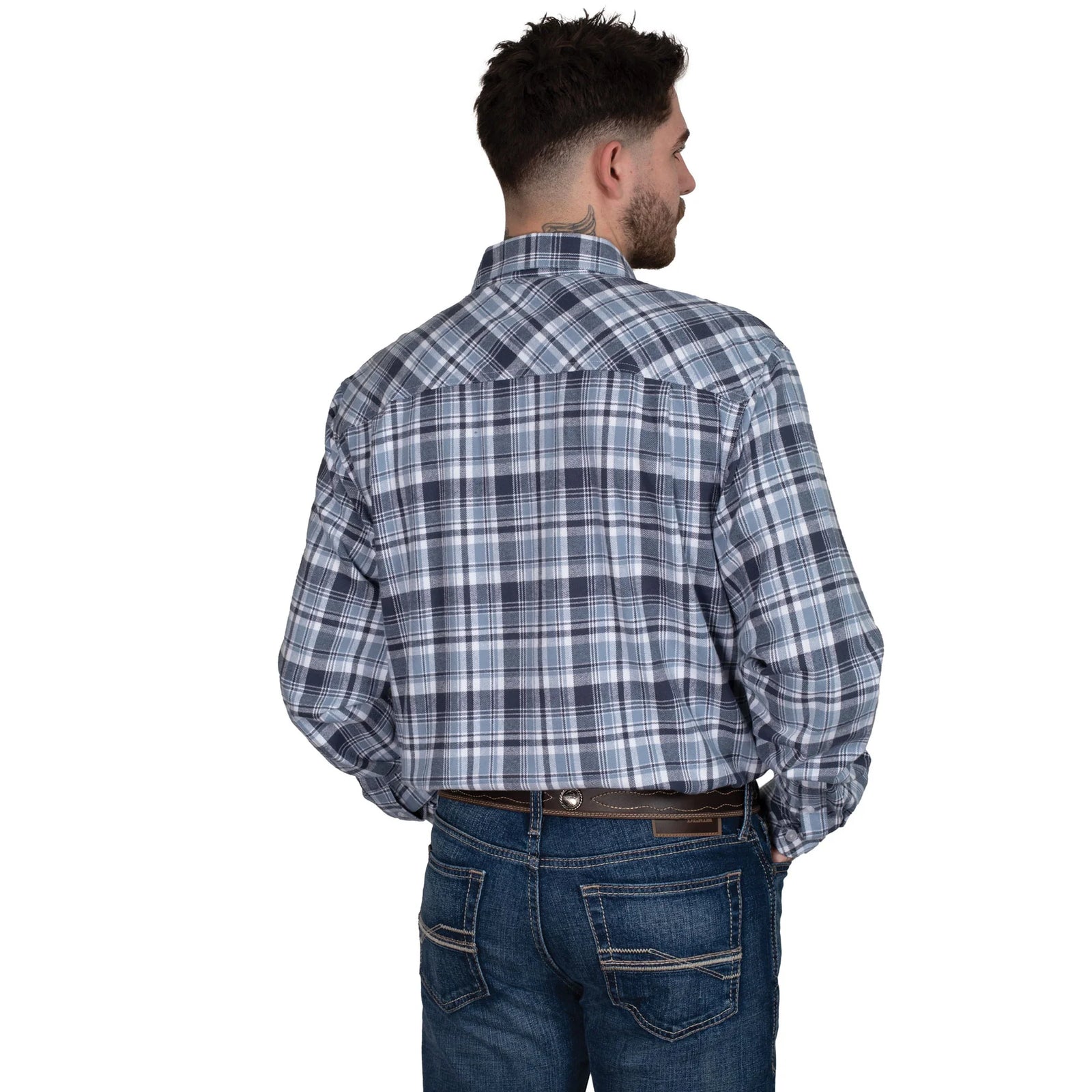 Just Country Mns Cameron Workshirt Flannel Grey/Navy/White