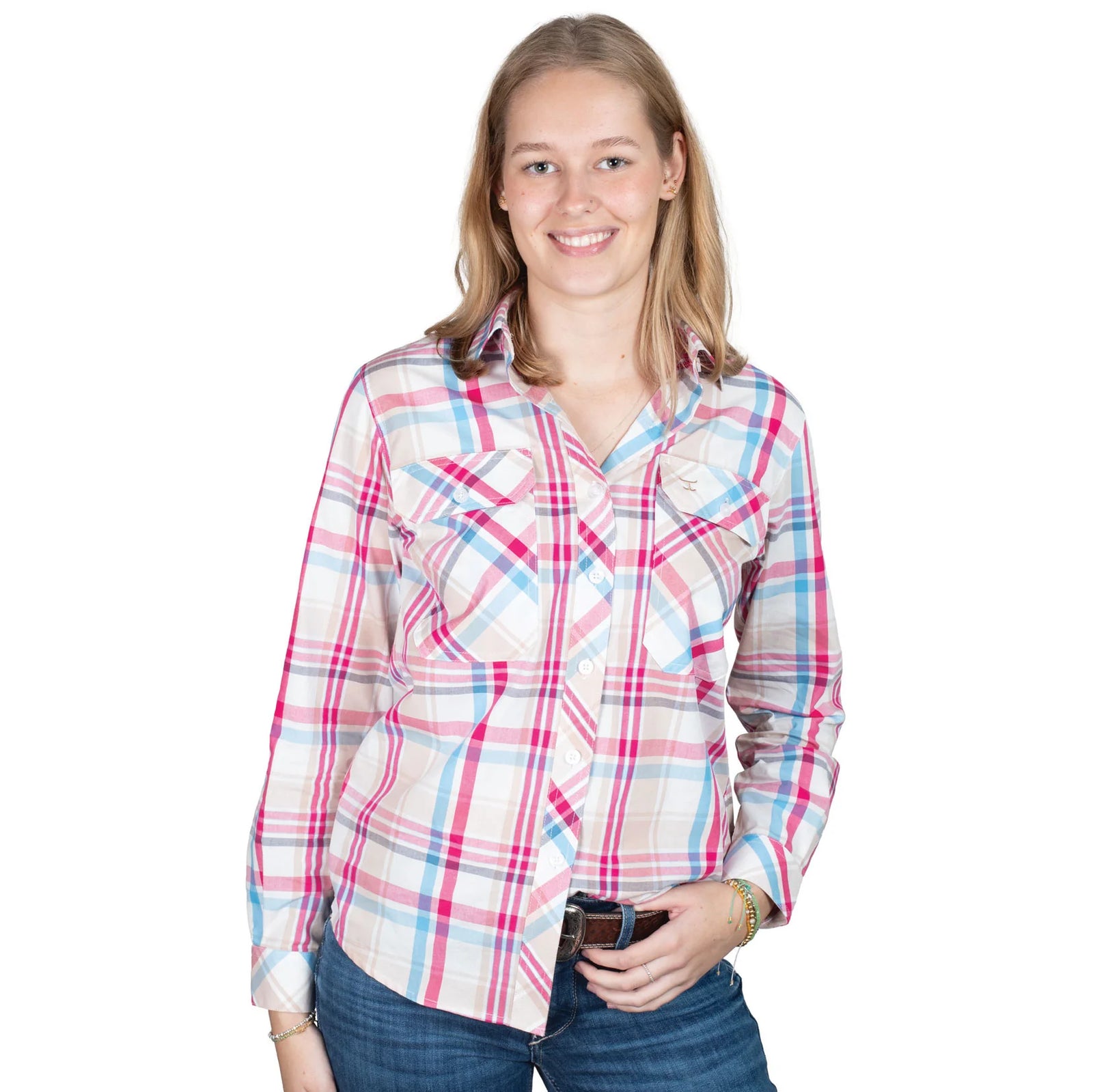 Just Country Wmns Abbey Full Button Print Workshirt | Country Clothing - Ladies Shirts | Saddleworld Ipswich